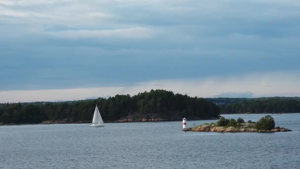 Arcipelago Stoccolma Nel Mar Baltico Spiagge Pittoresche Del Fiordo Bellissimi — Video Stock
