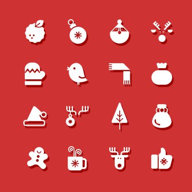 Kış tatili Noel simgesi, etiket seti.