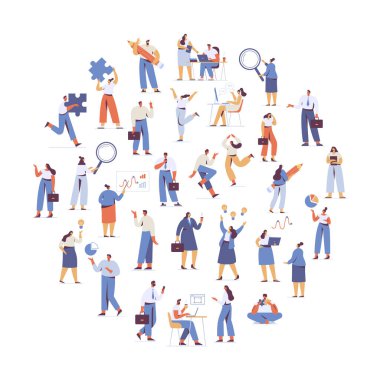 Team working, cooperation. Partnership. Vector illustration in flat design style.