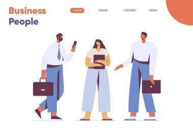 Business People siluet vektörü ayarlandı. İş adamı ve iş kadını.  