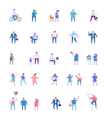 Beyaz arka planda izole edilmiş küçük insanlar.