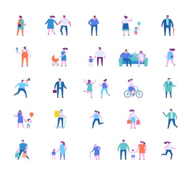 Beyaz arka planda izole edilmiş küçük insanlar.