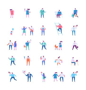 Beyaz arka planda izole edilmiş küçük insanlar.