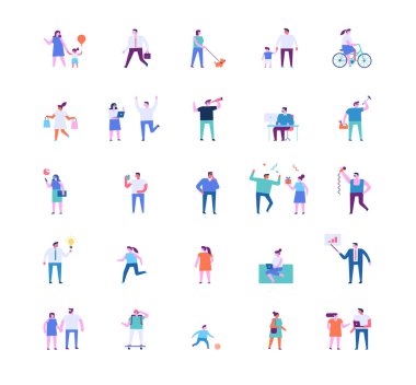 Beyaz arka planda izole edilmiş küçük insanlar.