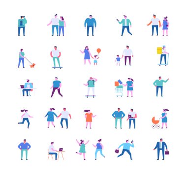 Beyaz arka planda izole edilmiş küçük insanlar.