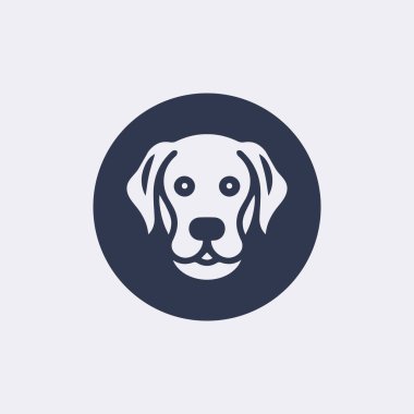 Köpek yüz düz vektör simgesi 