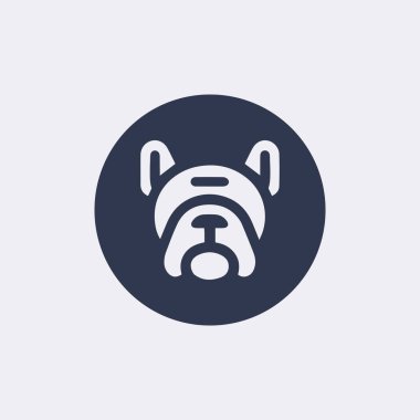 Köpek yüz düz vektör simgesi 