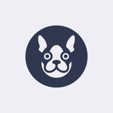 Köpek yüz düz vektör simgesi 