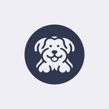 Köpek yüz düz vektör simgesi 