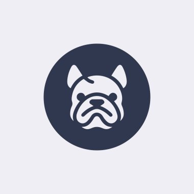 Köpek yüz düz vektör simgesi 