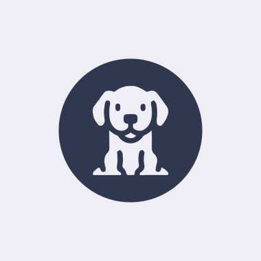 Köpek yüz düz vektör simgesi 