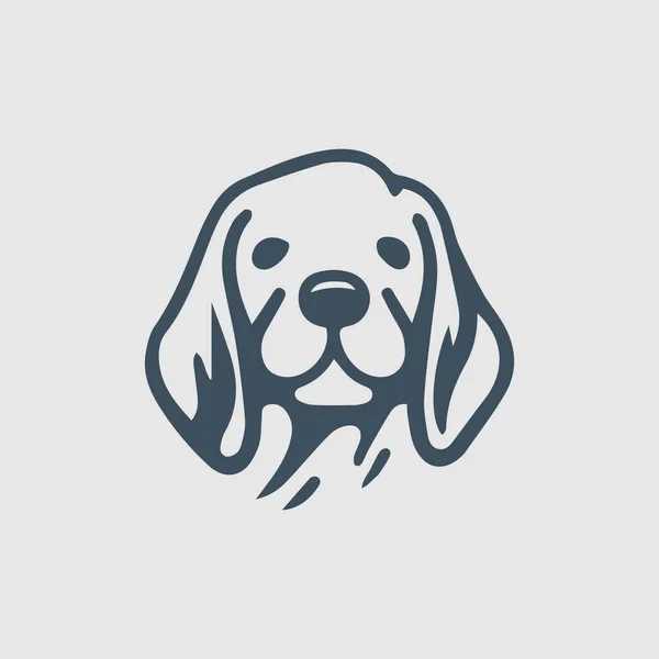 Handritad Hund Silhuett Vektor Logotyp — Stock vektor