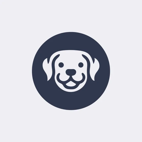 Ícone Vetor Plano Cara Cão —  Vetores de Stock