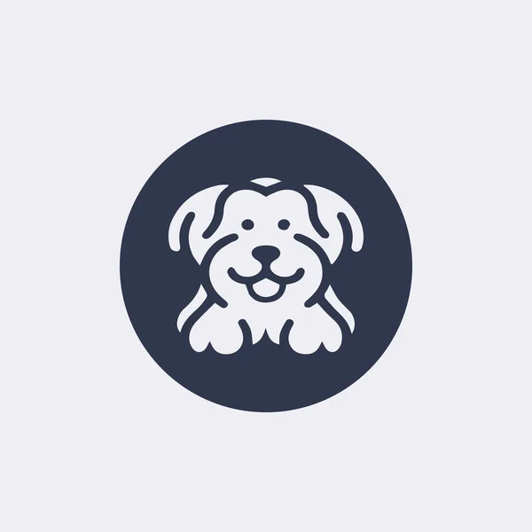 Ícone Vetor Plano Cara Cão — Vetor de Stock