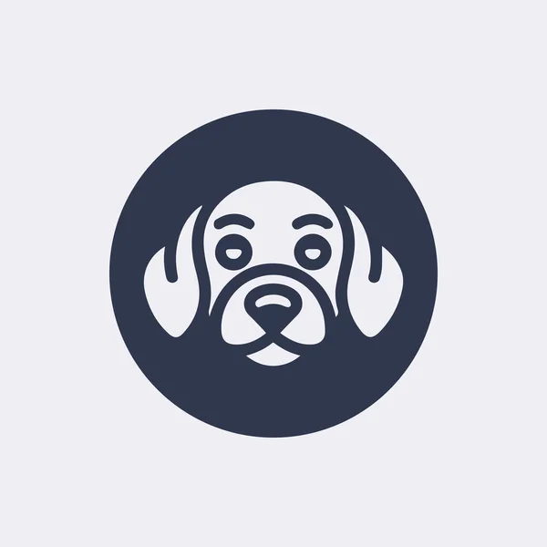 Cute Cartoon Dog Silhouette Vector Icon — Stock Vector