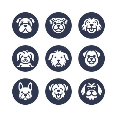 Şirin Köpek vektör simgesi ayarlandı