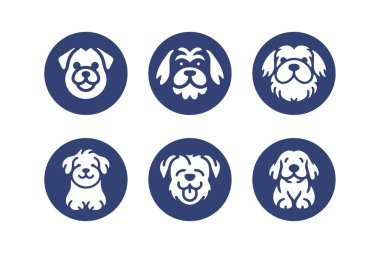 Şirin Köpek vektör simgesi ayarlandı