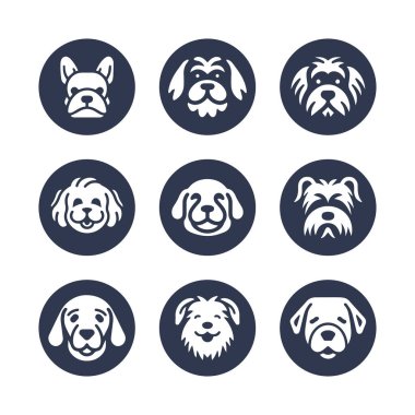 Şirin Köpek vektör simgesi ayarlandı