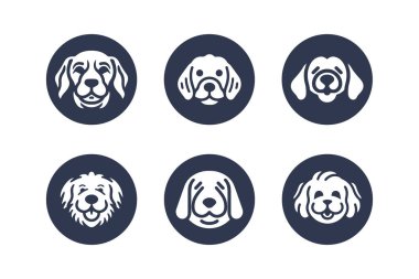 Şirin Köpek vektör simgesi ayarlandı