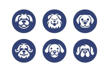 Şirin Köpek vektör simgesi ayarlandı