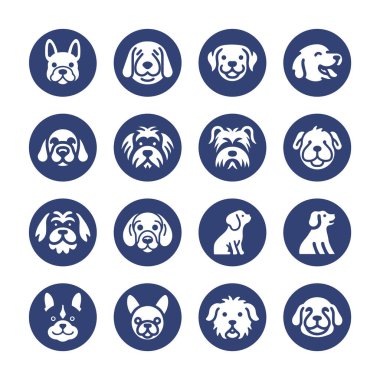 Şirin Köpek vektör simgesi ayarlandı