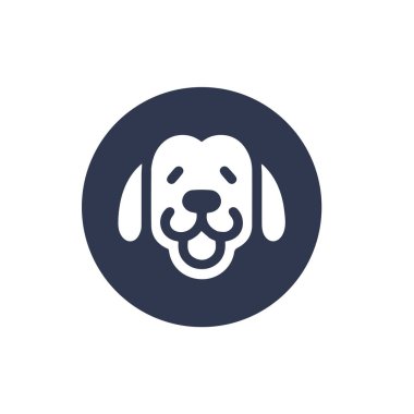 Köpek silueti vektör çizgi film logosu seti