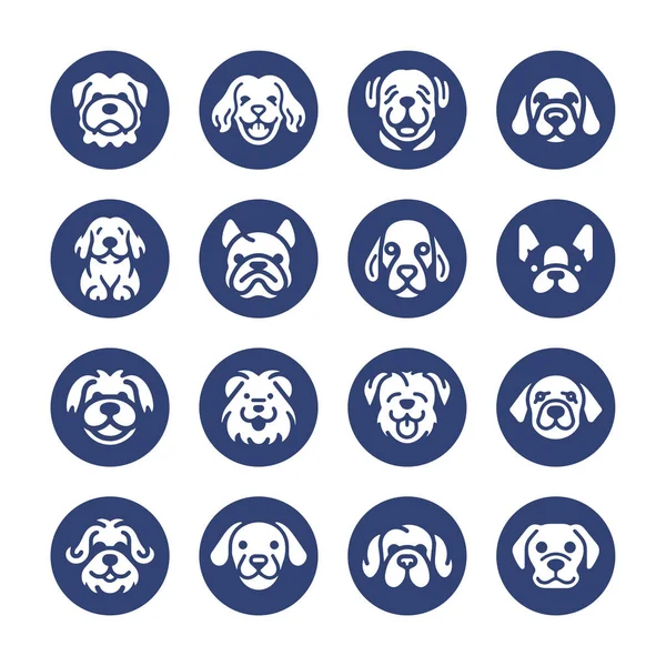 Niedliche Dog Vektor Icon Set — Stockvektor