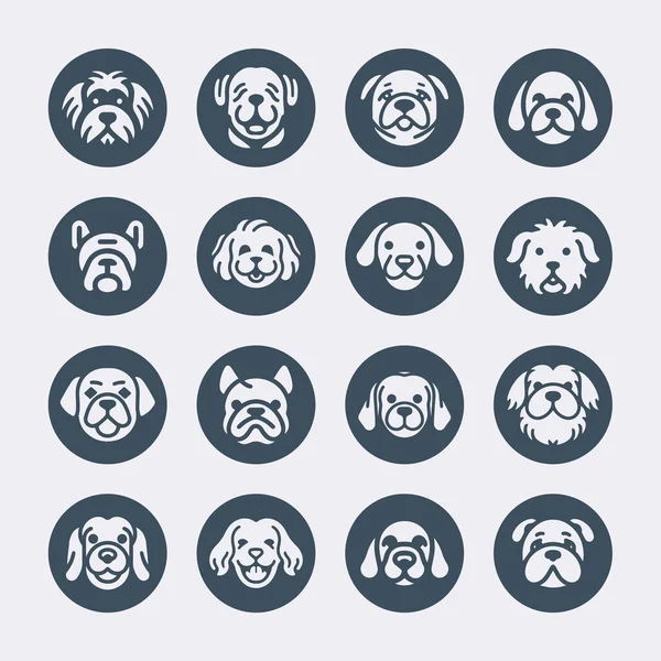 Мила Собака Векторний Набір Піктограм — стоковий вектор