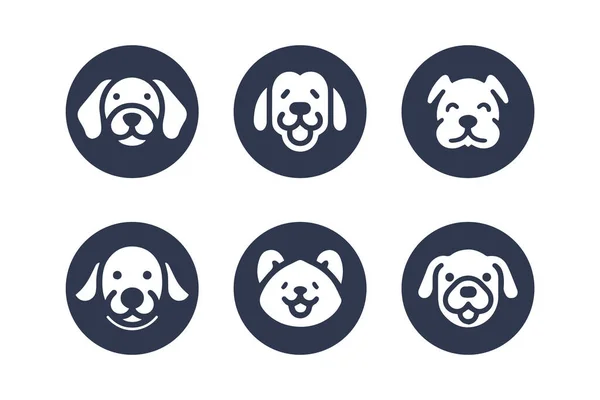 Собака Силует Векторний Мультиплікаційний Логотип Набір — стоковий вектор