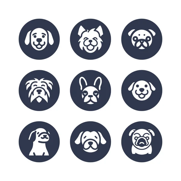 Dog Silhouette Vector Cartoon Logo Set — Stock Vector