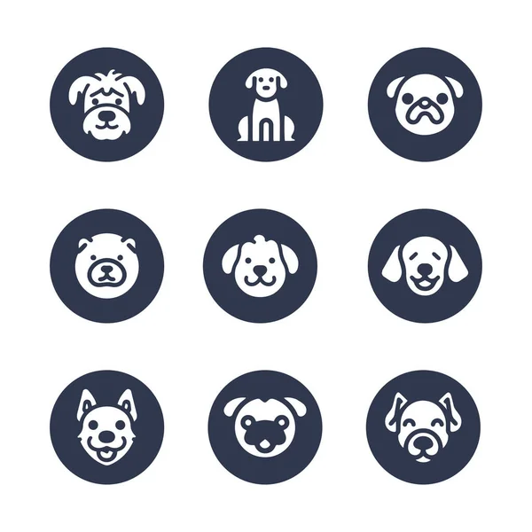 Dog Silhouette Vector Cartoon Logo Set — Stock Vector