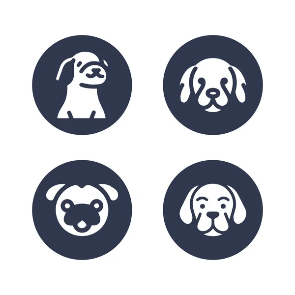 Набор Векторных Логотипов Собачьего Силуэта — стоковый вектор