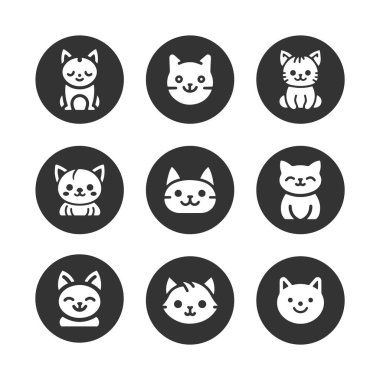 Çizgi film kedisi, yavru kedi vektör simgesi izole edildi