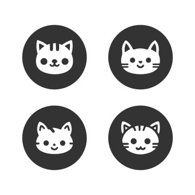 Çizgi film kedisi, yavru kedi vektör simgesi izole edildi