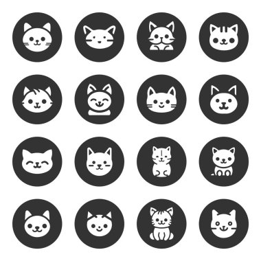 Çizgi film kedisi, yavru kedi vektör simgesi izole edildi