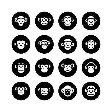 Çizgi film maymunu siyah halka simgesine bakıyor