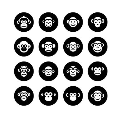 Çizgi film maymunu siyah halka simgesine bakıyor