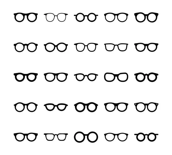 Gözlük Şekil Vektör Simgesi Ayarlandı — Stok Vektör