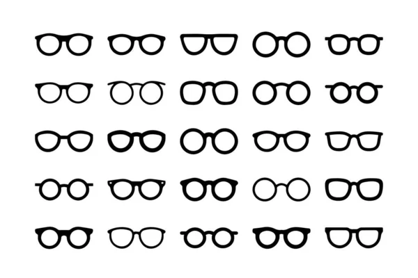 Eyeglasses Shape Vector Icon Set — Stock Vector