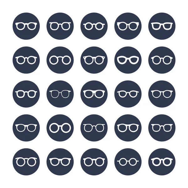 Brillen Cirkel Vector Pictogram Collectie — Stockvector