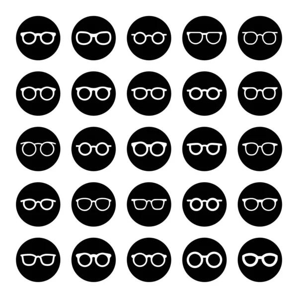 Glasögon Cirkel Vektor Ikon Samling — Stock vektor