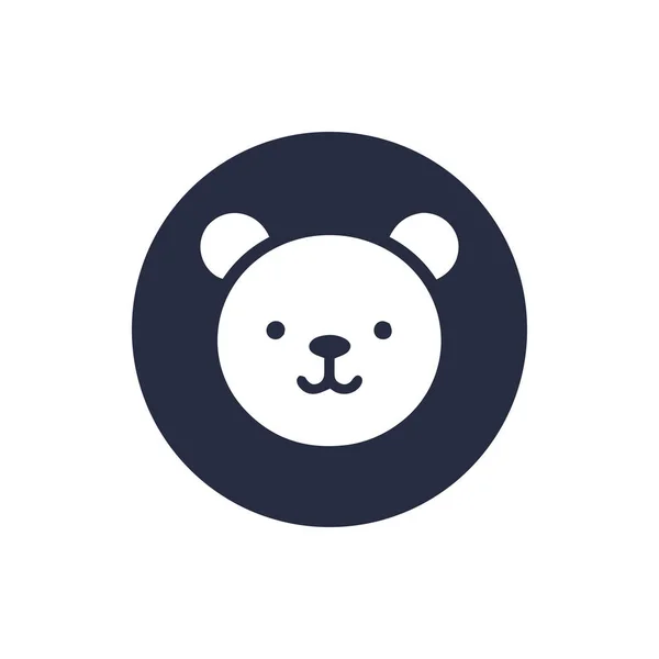 Teddy Bear Face Cartoon Icon — Stock Vector