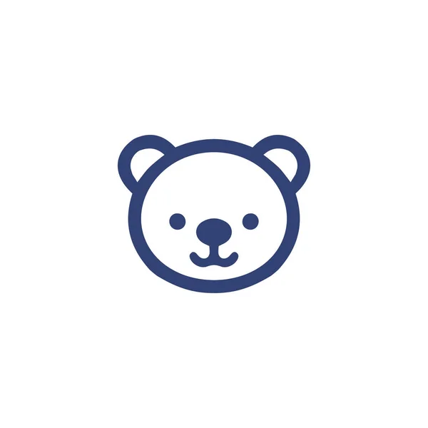 Иконка Линии Мультфильма Медвежонок Тедди — стоковый вектор