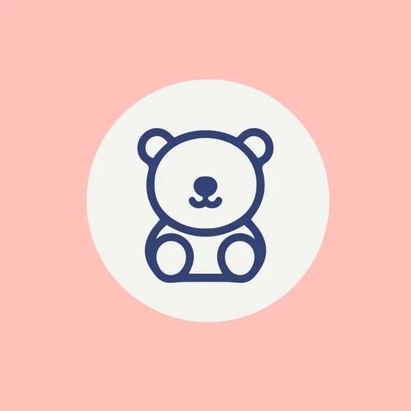 Ikona Linii Kreskówek Teddy Bear — Wektor stockowy