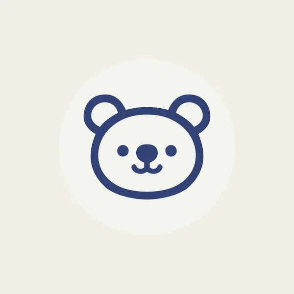 Teddy Bear Icono Línea Dibujos Animados — Vector de stock