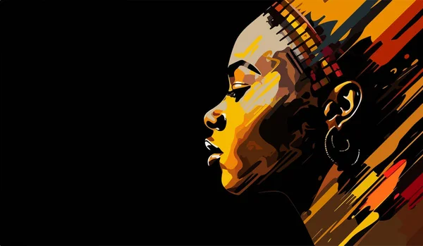 Schwarze Leben Zählen Porträt Der Schönen Afrikanisch Amerikanischen Frau Vektorkunst — Stockvektor