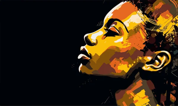 Чорне Життя Має Значення Портрет Красивої Афроамериканки Векторне Мистецтво Абстрактний — стоковий вектор