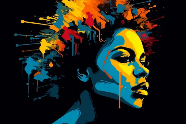 Schwarze Leben Zählen Porträt Der Schönen Afrikanisch Amerikanischen Frau Vektorkunst — Stockvektor