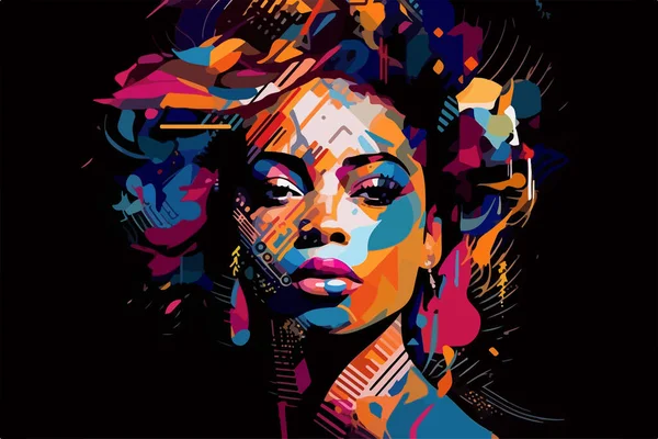 Schwarze Leben Zählen Porträt Der Schönen Afrikanisch Amerikanischen Frau Vektorkunst Vektorgrafiken