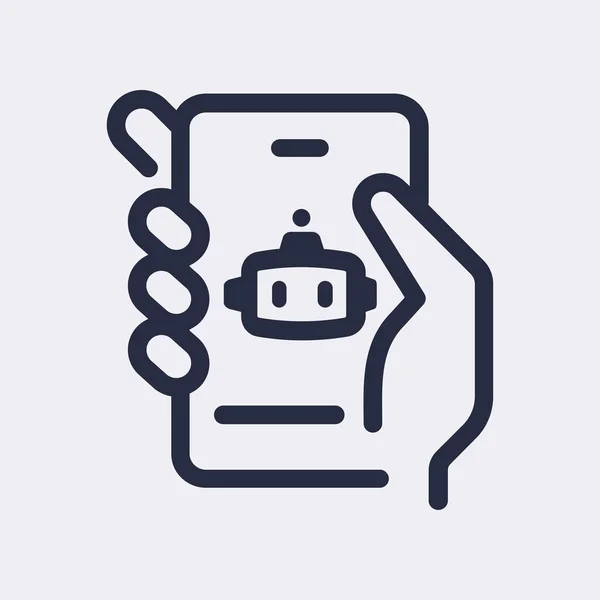 Artificial Intelligence Black Icon Cell Phone Hand Stockillustration